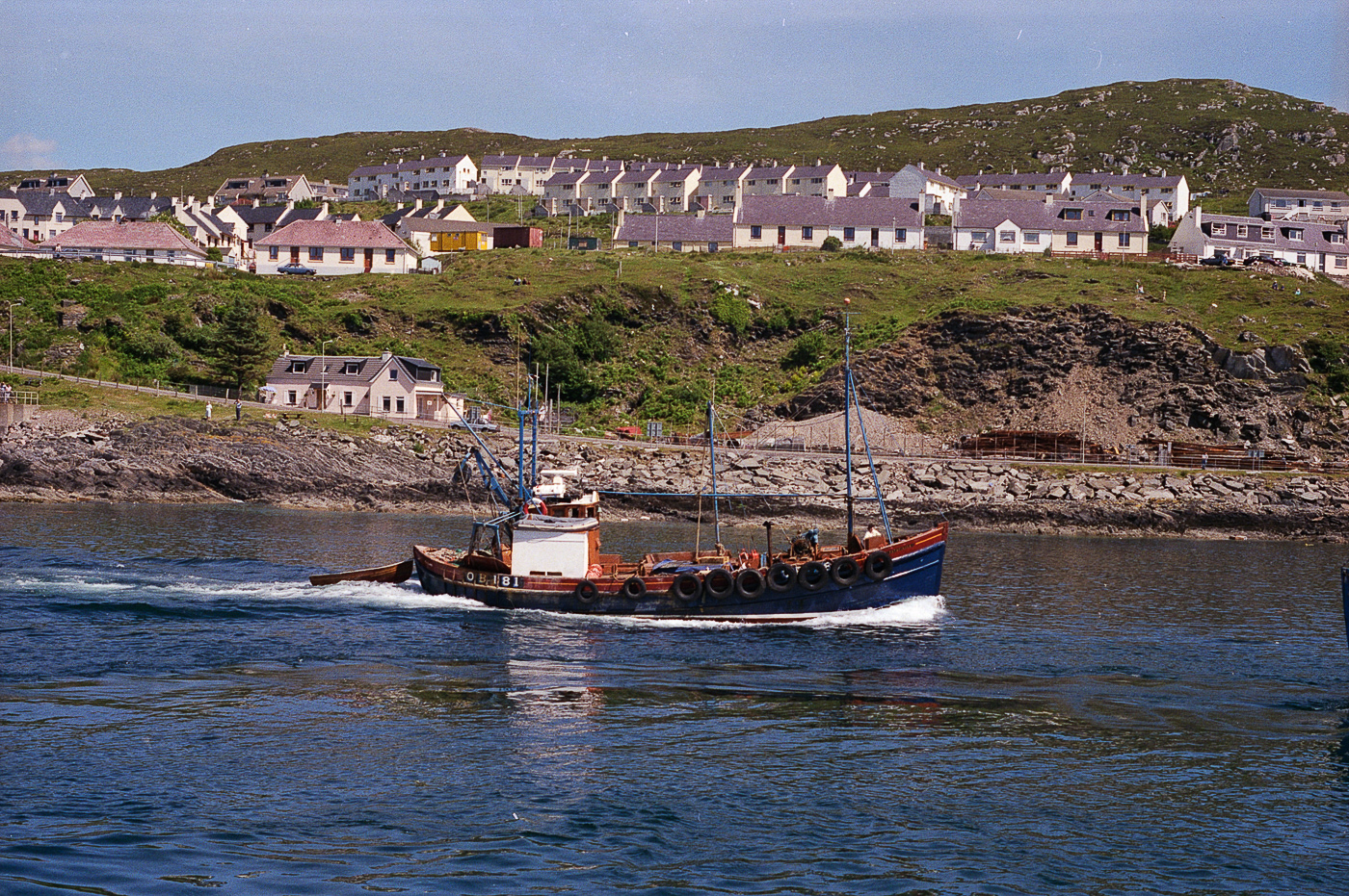 'Pathfinder', OB181, Mallaig, June 1988. She was originally built as a dual purpose ringnetter and trawler.