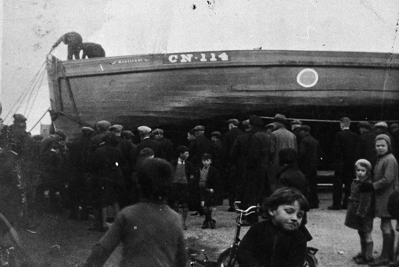 Gratitude CN114, in boatyard, Campbeltown, 1937