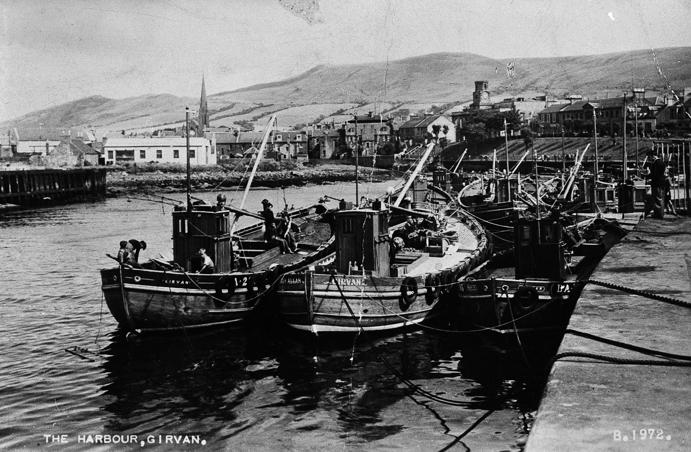 Postcard entitled 'The Harbour, Girvan', c.1949