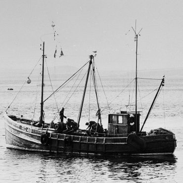 Ringnetter and trawler 'Bairns Pride', R048, at sea, c.1978. She was previously registered as BA315 and CN71.