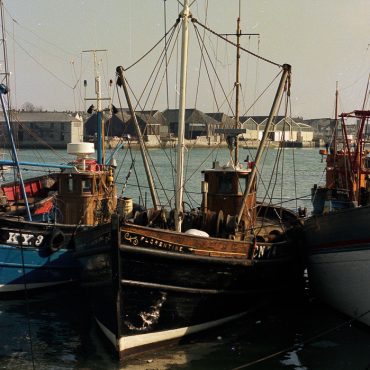 'Florentine', CN74', in harbour, Plymouth, c. 1980. 'Florentine', CN74, was an ex-Clyde ringnetter built by Nobles of Fraserburgh in 1947. She was previously registered as 'Mallaig Mhor', OB315.