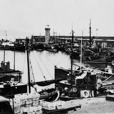 Scottish ringnetters in harbour, Dunmore East, c.1964